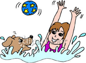 300x220 A Girl Swimming With Her Dog