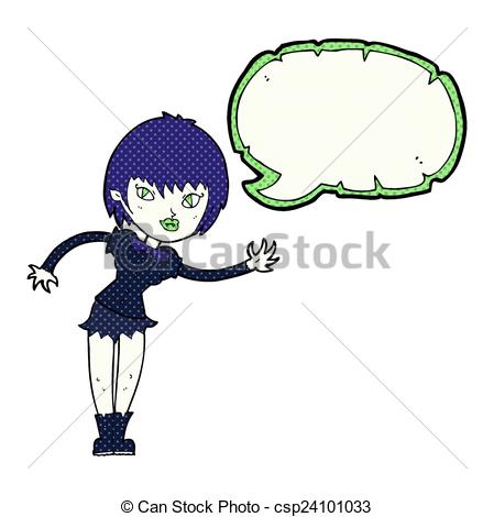 449x470 Cartoon Vampire Girl Welcoming With Speech Bubble Vectors