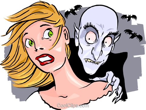 480x362 Vampire With His Victim Royalty Free Vector Clip Art Illustration