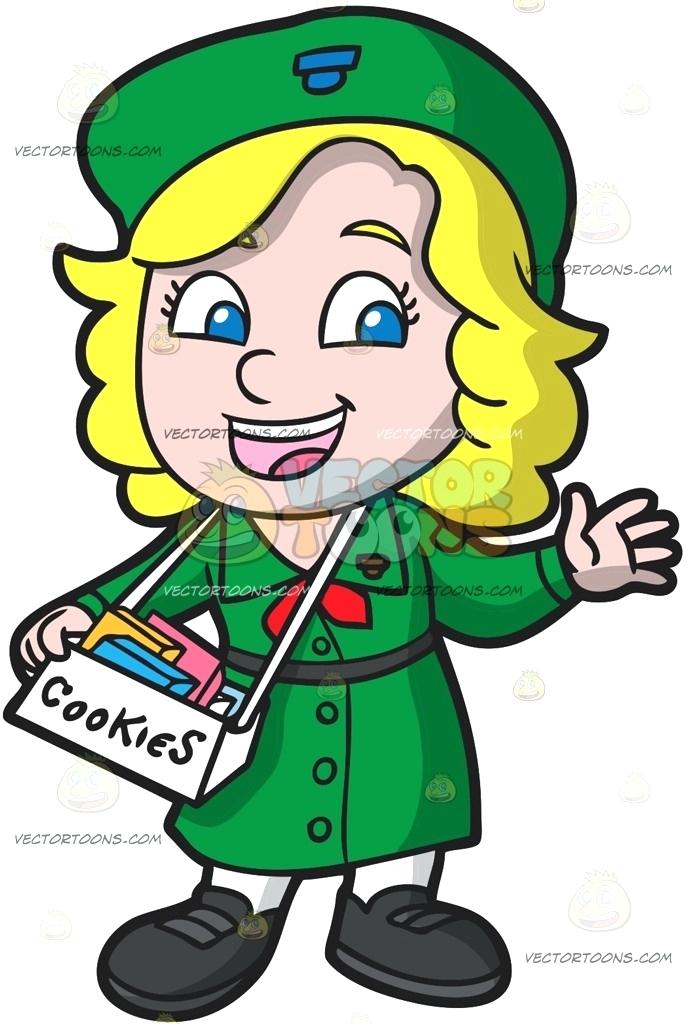 688x1024 Girlscout Clipart Girl Scout Selling Cookies Search Clip Art