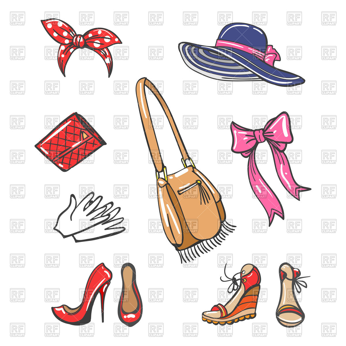 1200x1200 Set Of Girls Fashion Accessories Isolated On White Background