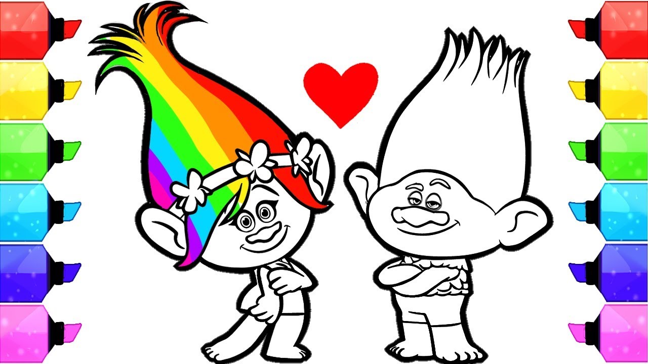 1280x720 Trolls Poppy Coloring Pages How To Draw And Color Dreamworks