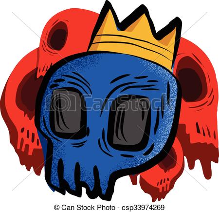 450x435 Drawing Of Blue Skull With Crown