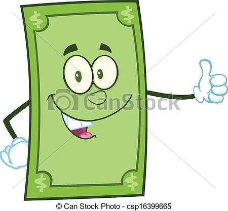 450x417 Dollar Character Giving A Thumb Up. Smiling Dollar Cartoon Clip