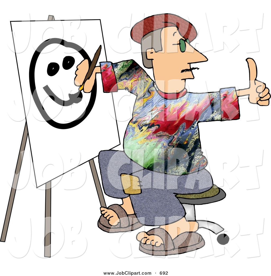 1024x1044 Job Clip Art Of A Male Professional Painter Artist Giving