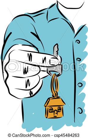 298x470 Man Giving House Keys Vector Illustration Clip Art Vector