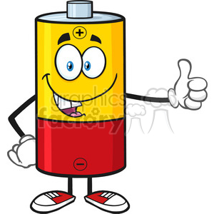300x300 Royalty Free Royalty Free Rf Clipart Illustration Funny Battery
