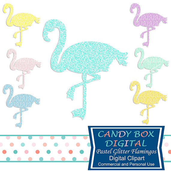 570x570 Pastel Glitter Flamingo Clipart Tropical Bird Clip Art