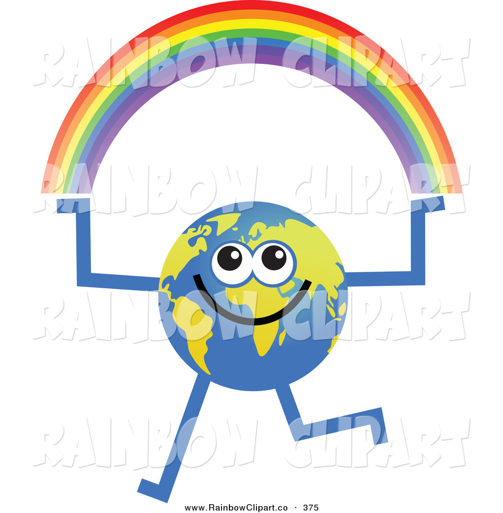 1024x1044 Vector Clip Art Of A Global Character Holding A Rainbow In His