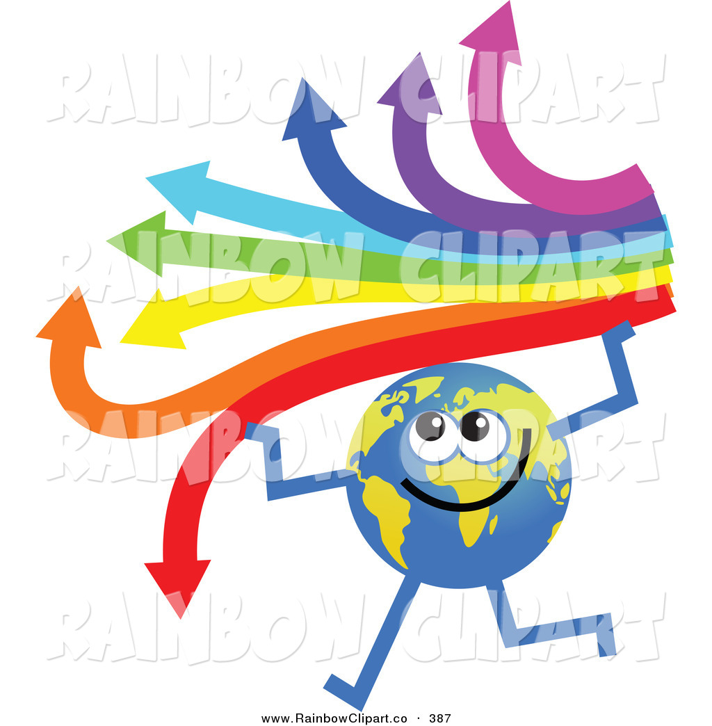 1024x1044 Vector Clip Art Of A Global Character Holding An Arrow Rainbow