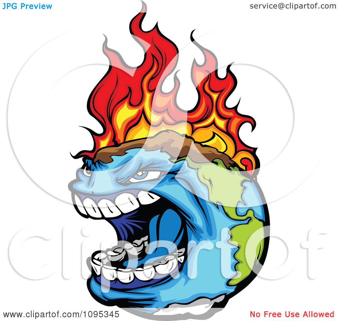 1080x1024 Clipart Angry Earth Screaming While Burning From Global Warming