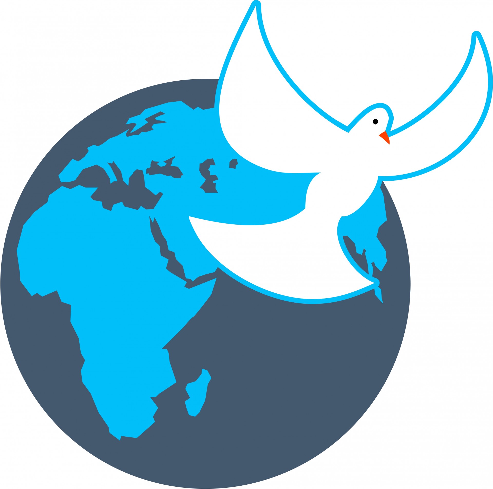 1920x1905 World Globe Amp Dove Clip Art Free Stock Photo