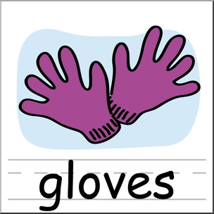 304x304 Clip Art Basic Words Gloves Color Labeled I Abcteach