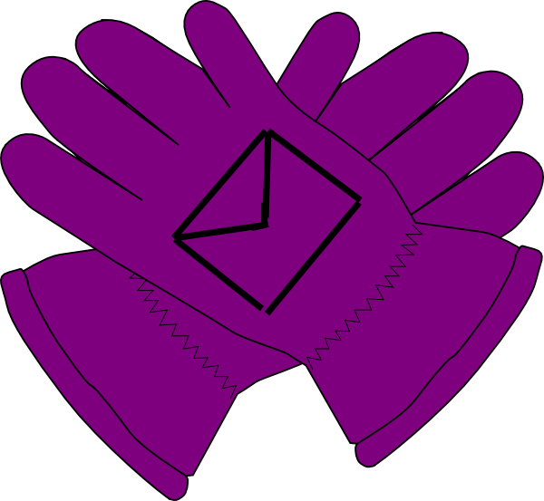 600x553 Purple Gloves Envelope Clip Art