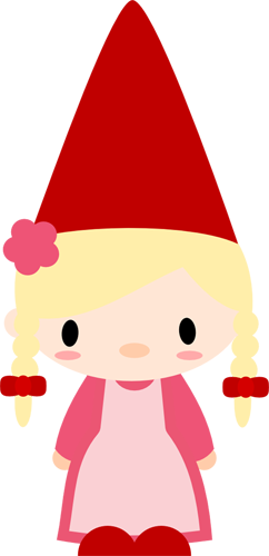 242x500 Girl Gnome Clipart Collection