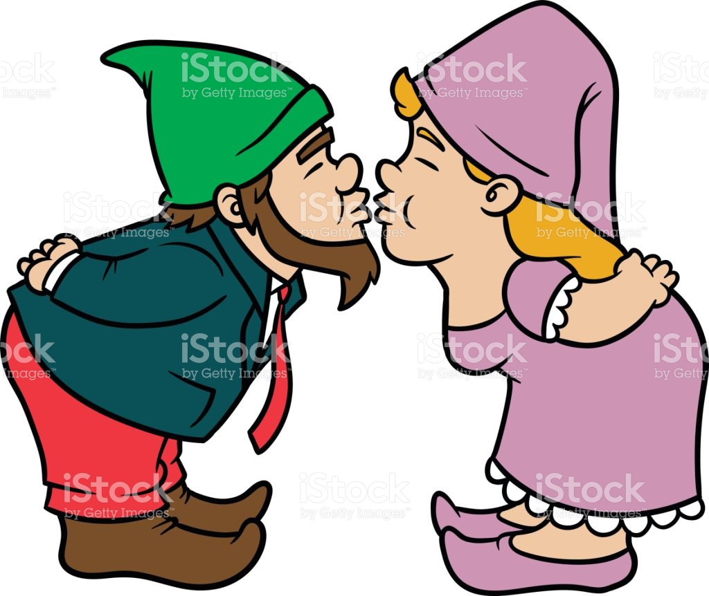 1024x862 Kissing Gnomes Clipart