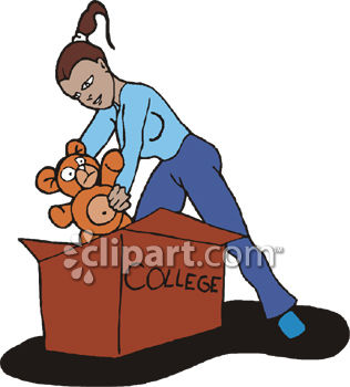 316x350 Royalty Free Clip Art Image Young Woman Packing To Go Away To College