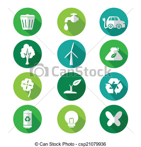 450x470 Go Green Icons. A Vector Illustration Of Go Green Icon Sets