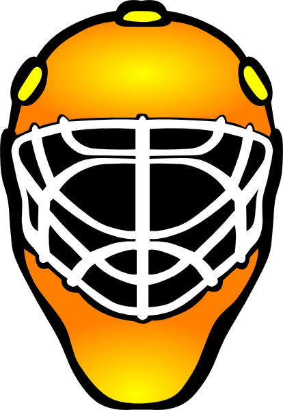 414x599 Orange Hockey Goalie Mask Clip Art