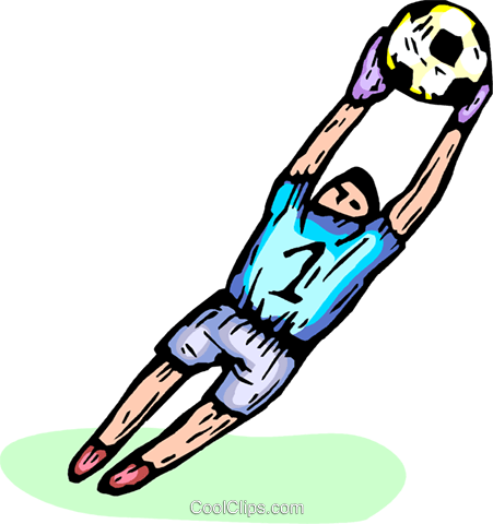 451x480 Soccer Goalie Catching A Soccer Ball Royalty Free Vector Clip Art