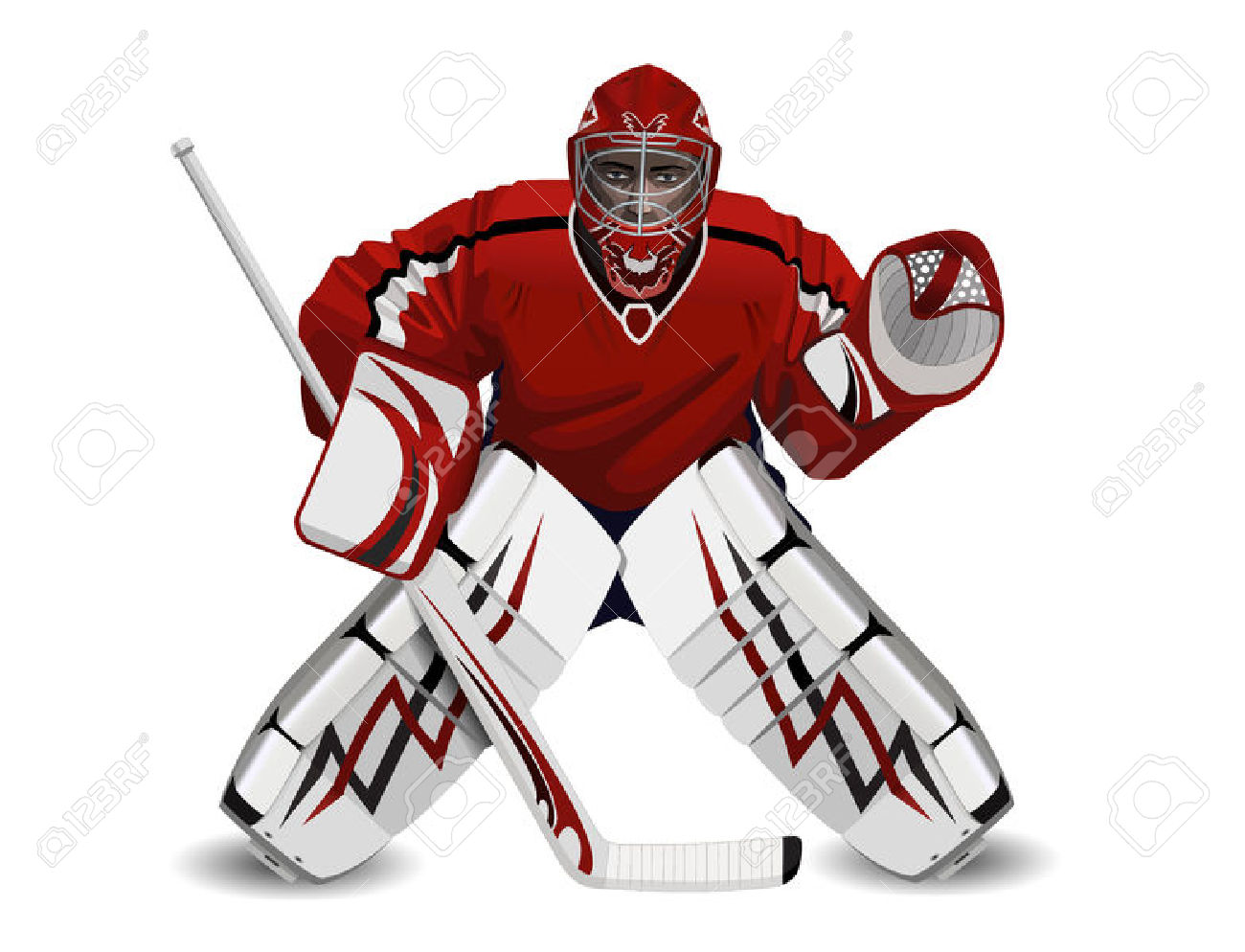 1300x994 Hockey Goalie Clipart
