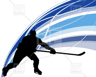 400x320 Hockey Player Silhouette Royalty Free Vector Clip Art Image