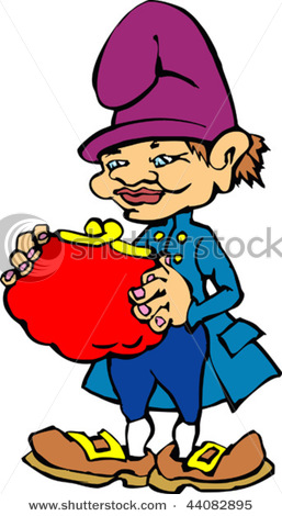 257x470 Picture A Little Gnome, Elf Or Goblin With A Purse Full