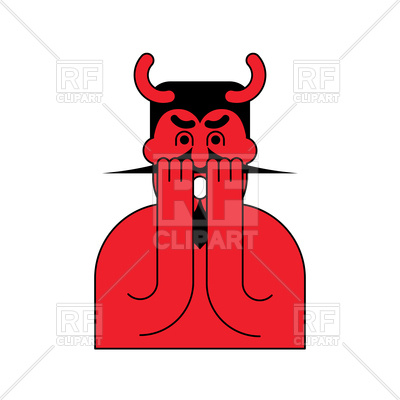 400x400 Omg Red Devil. Oh My God Satan Icon. Royalty Free Vector Clip Art