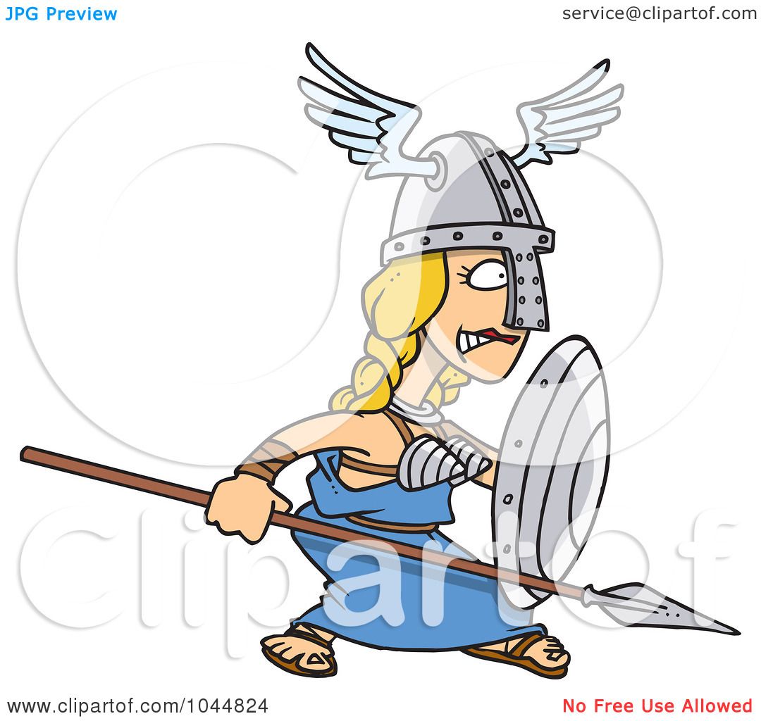 1080x1024 Royalty Free (Rf) Clip Art Illustration Of A Cartoon Goddess Freya