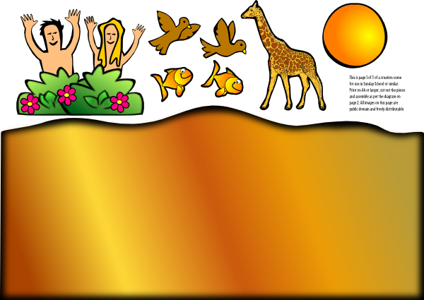600x425 Creation Scene Giraffe Clip Art