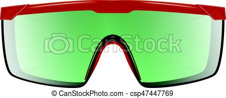 450x196 Plastic Safety Goggles Isolated On White. Red Plastic Clip Art