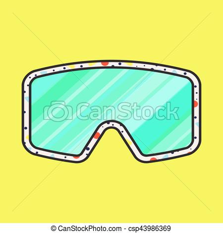 450x470 Ski Fashion Sunglasses Vector Icon. Winter Sport Goggles Clip