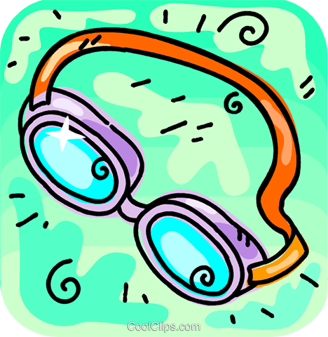 468x480 Swimming Goggles Royalty Free Vector Clip Art Illustration