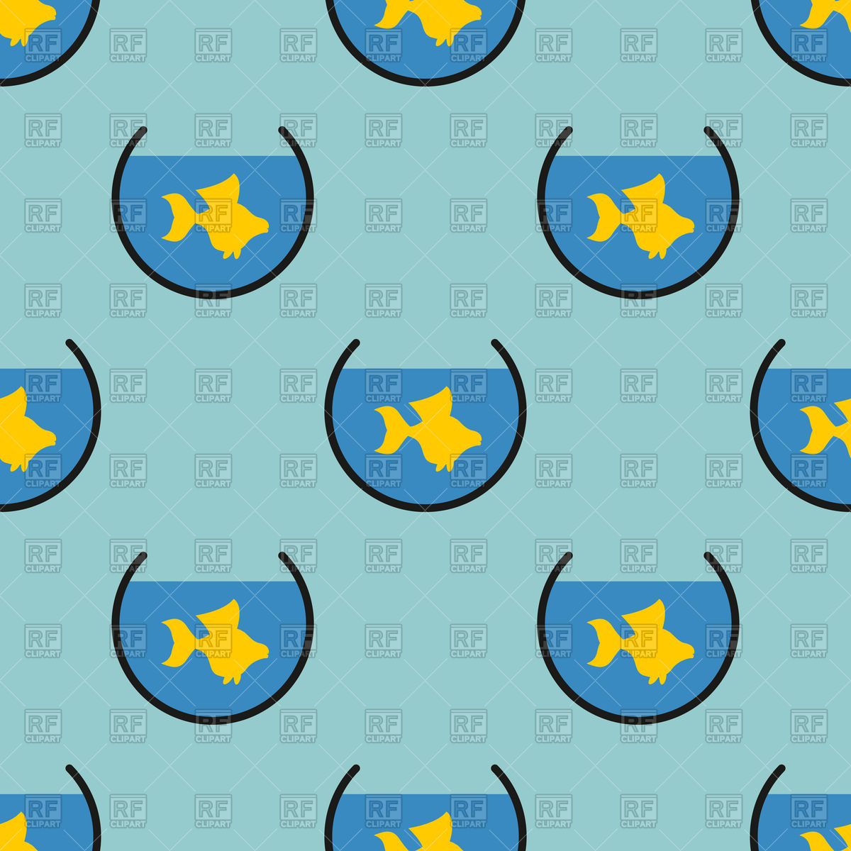 1200x1200 Goldfish In An Aquarium Seamless Pattern Royalty Free Vector Clip