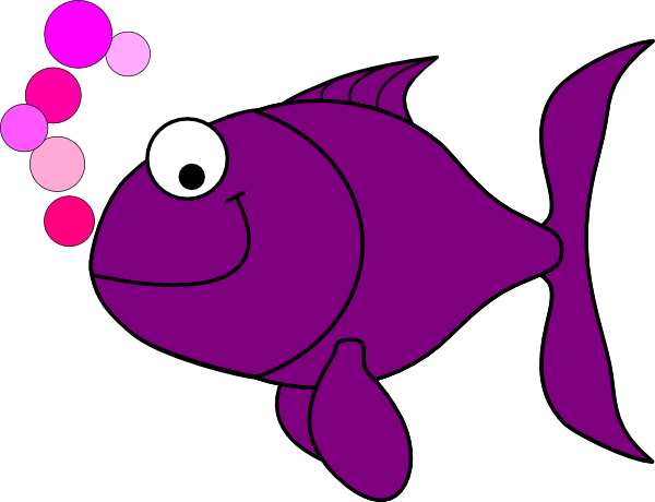 600x460 Purple Smiling Goldfish Clip Art