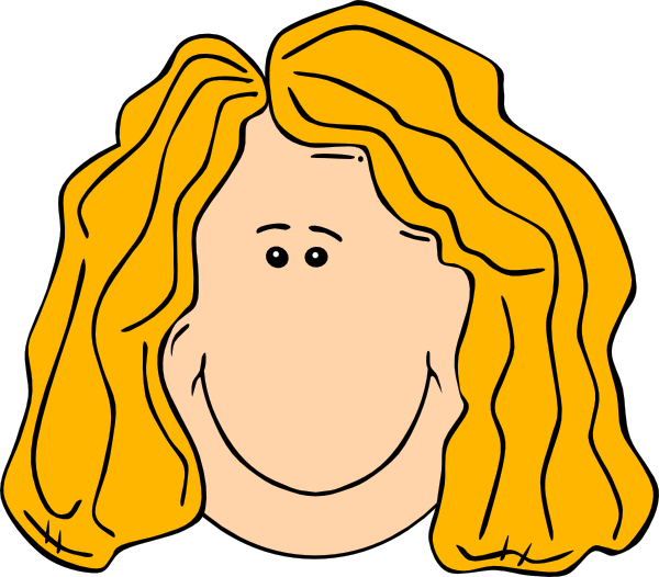 600x526 Smiling Blond Lady With Long Hair Clip Art