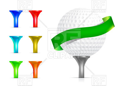 400x275 Golf Ball With Tee Royalty Free Vector Clip Art Image