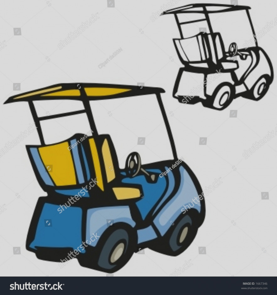 883x940 Gallery Golf Cart Clip Art White Vehicle Vector Image Royalty Free