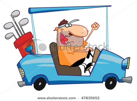 450x334 Picture Of A Happy Man Driving A Golf Cart In A Vector Clip Art