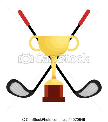 416x470 Golf Club Championship Trophy Vector Illustration Design Eps