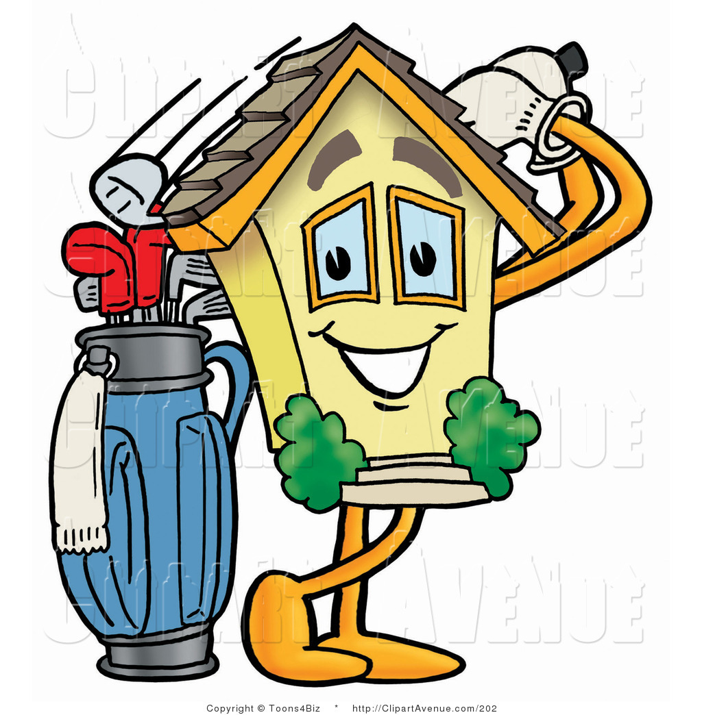 1024x1044 Avenue Clipart Of A Home Mascot Cartoon Character Swinging His