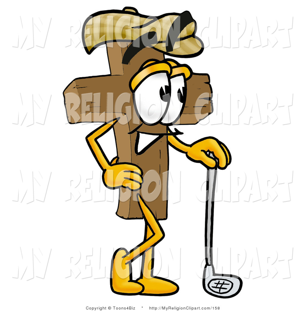 1024x1044 Religion Clip Art Of A Wooden Christian Cross Mascot Cartoon