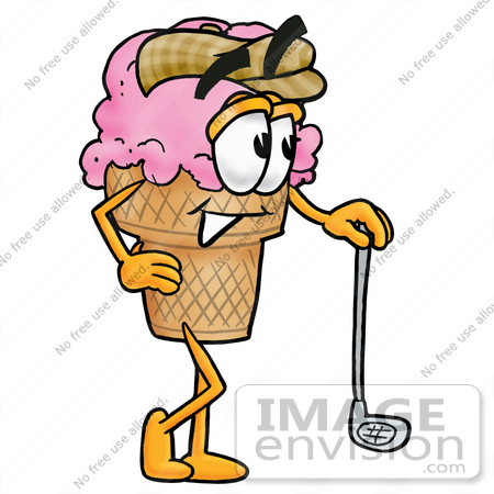 450x450 Clip Art Graphic Of A Strawberry Ice Cream Cone Cartoon Character