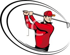 300x234 Clip Art Picture Of A Golfer Swinging A Golf Club