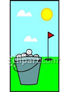 225x300 A Bucket Of Golf Balls On A Golf Course