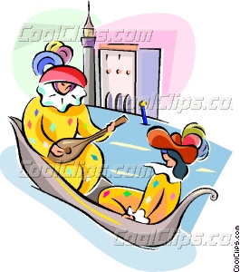 265x300 Couple In Gondola Vector Clip Art