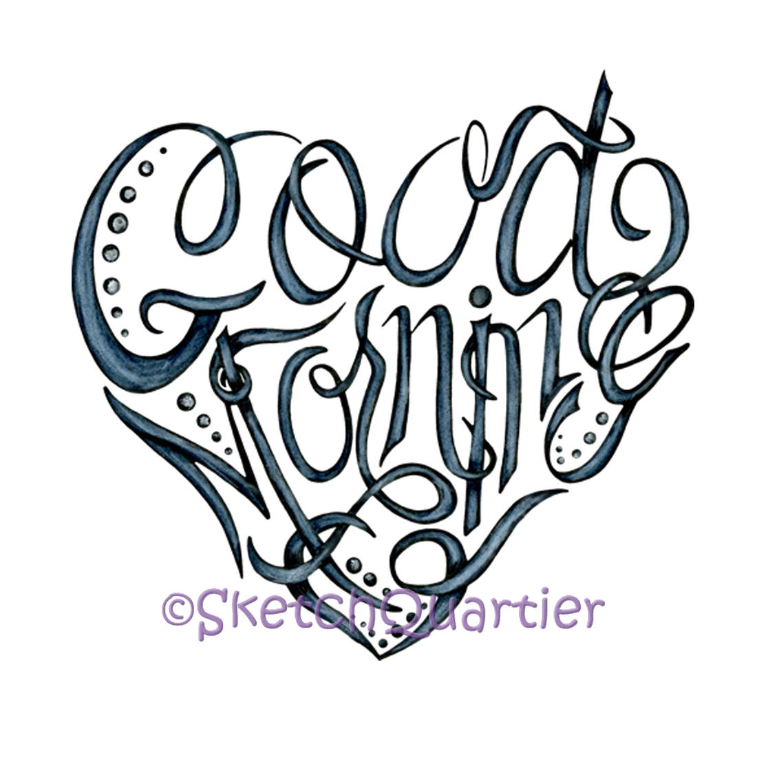 1100x1100 Good Morning Heart Digital Clipart With Transparent Background