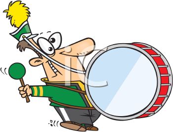 350x266 Royalty Free Clip Art Image Cartoon Of A Goofy Guy In A Marching Band