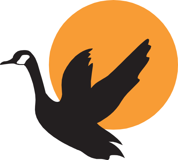 600x537 Goose With Sunset Background Clip Art