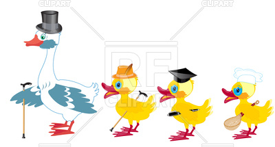 400x215 Goose With Brood Small Nestling Royalty Free Vector Clip Art Image